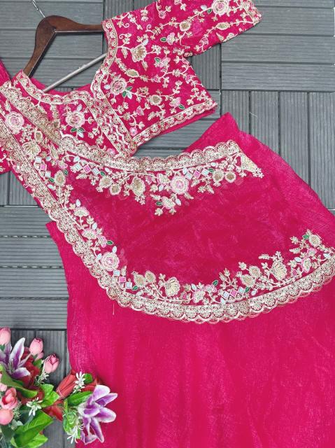 HB 191 Crunshi Pink Lehenga choli exporters in Surat